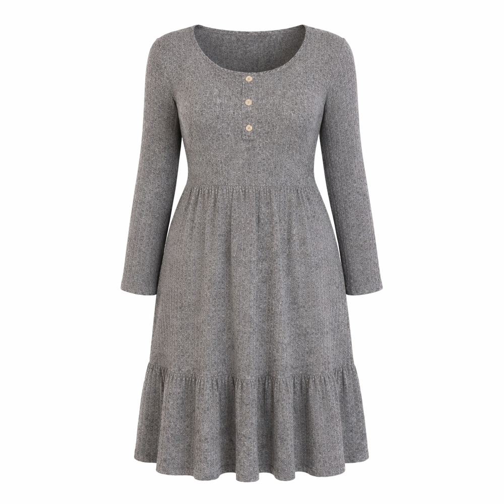 BloomChic Heathered Gray Lightweight Long Sleeve Sweater Dress - NWT